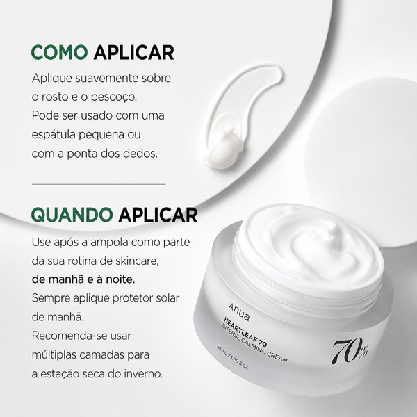 Hidratante Facial Pele Sensível Anua Heartleaf 70% Calmante