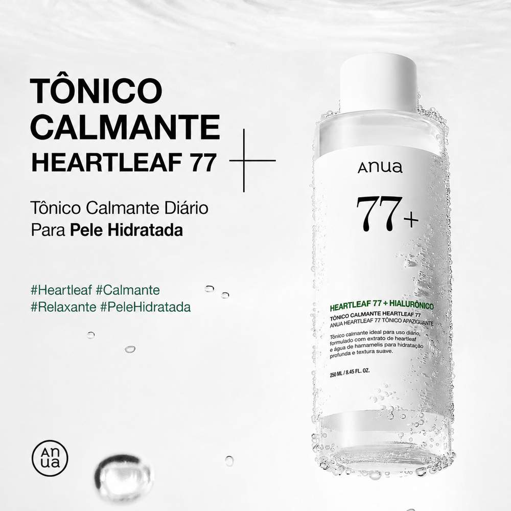 Tônico Facial Ácido Hialurônico Anua Heartleaf 77 Calmante