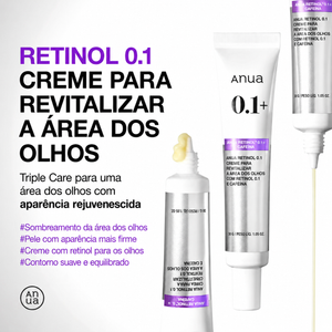 Creme para Olhos Anua | Retinol 0,1% + Cafeína - Olheiras e Linhas Finas