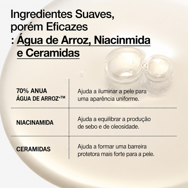 Tônico Facial Hidratante Anua Rice 70 Glow Milky Arroz